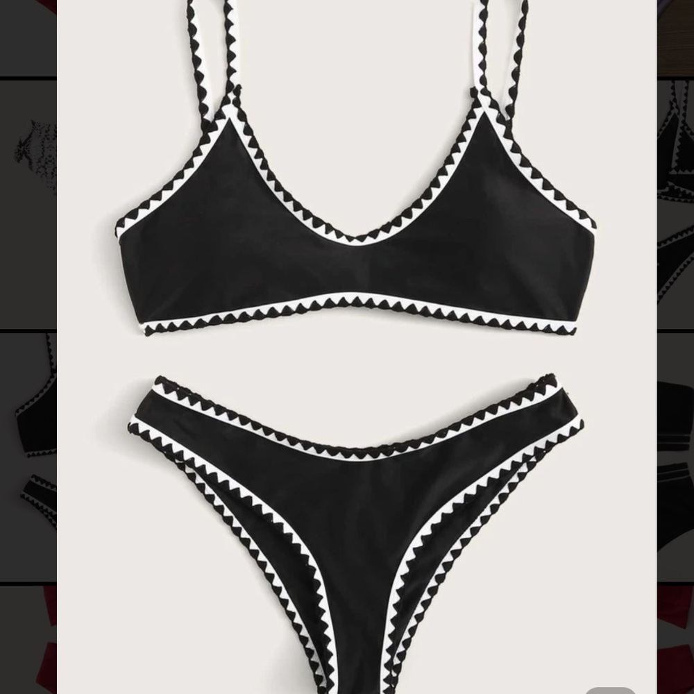 Never worn Black and white bikini